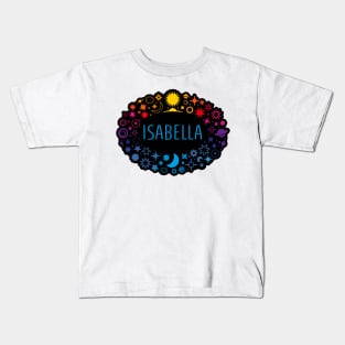 Isabella name surrounded by space Kids T-Shirt